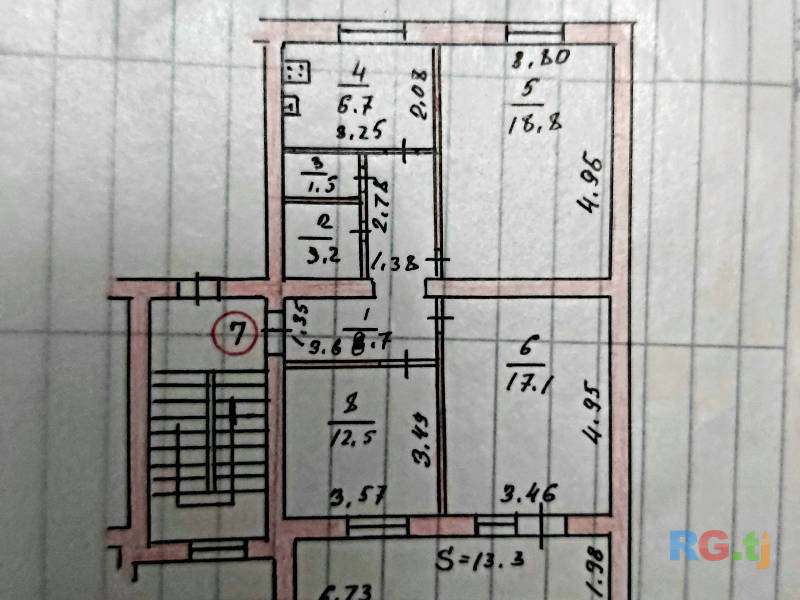 3-комн. квартира, 81.8 м² 2 этаж на продажу
